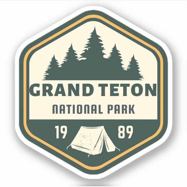 Pegatina del Parque Nacional de Grand Teton (Anverso)