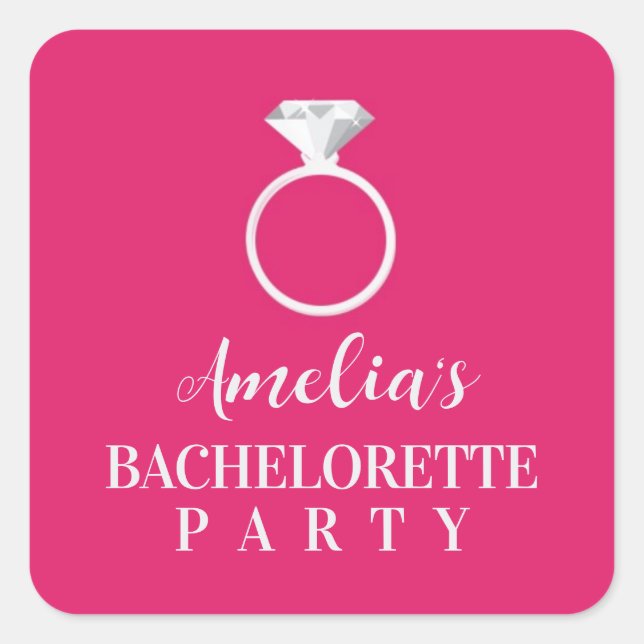 Pegatina del partido Bachelorette de Cebra Rosa (Anverso)