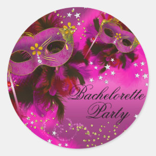 Pegatina del partido Bachelorette Mask de Feather