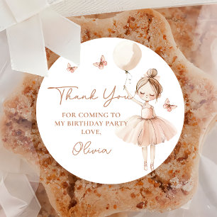 Pegatina del partido de cumpleaños Ballerina