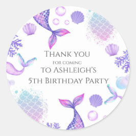 Pegatina del partido de cumpleaños de la Sirena Pú