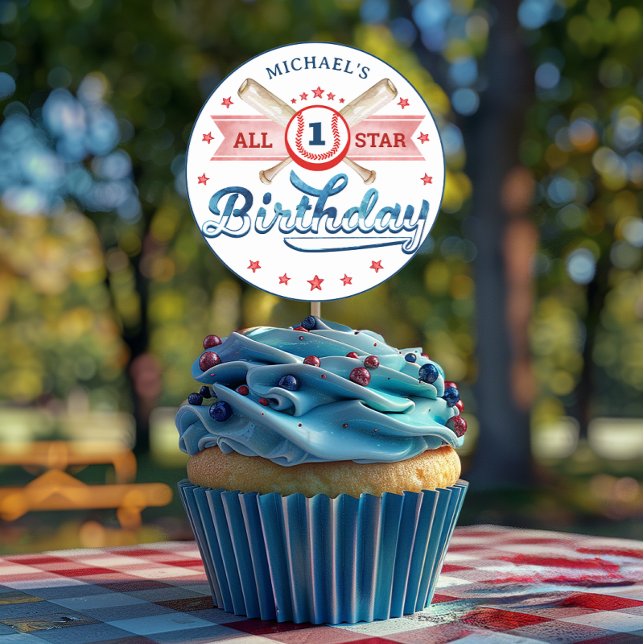 Pegatina del partido de cumpleaños del béisbol Fav (Baseball Birthday Themed Favor Sticker)