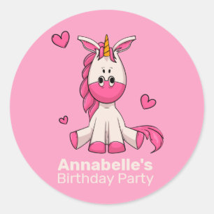 Pegatina del partido de cumpleaños del Chica Unico