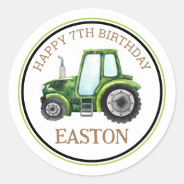 Pegatina del partido de cumpleaños Green Farm Trac