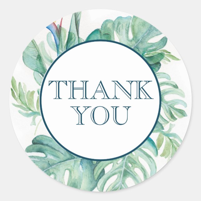 Pegatina del partido de las hojas tropicales de co (Anverso)