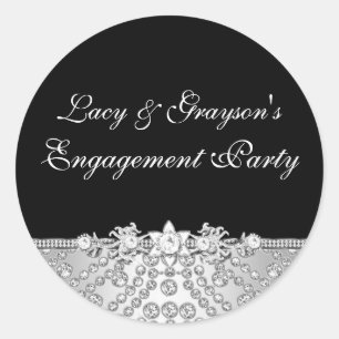 Pegatina del partido Diamond Black & Silver Engage