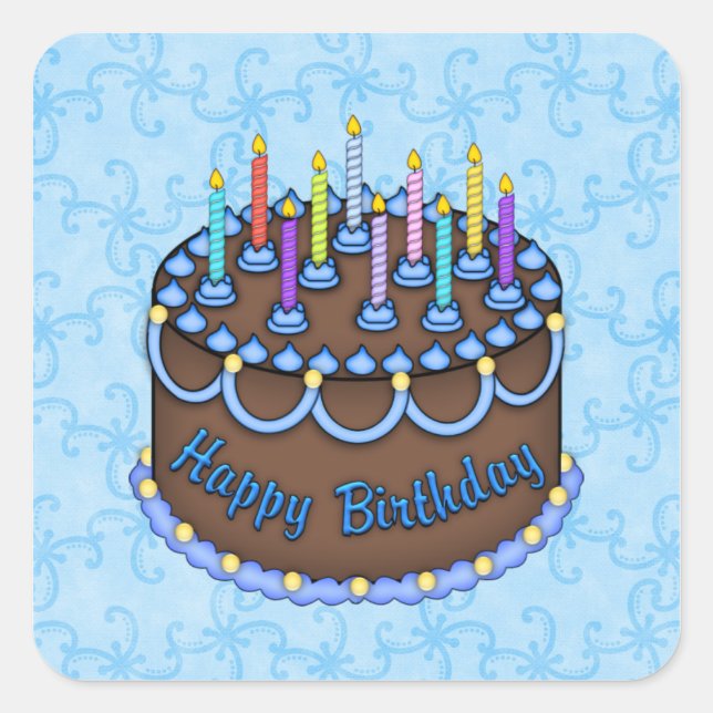 Pegatina del pastel de cumpleaños (Anverso)