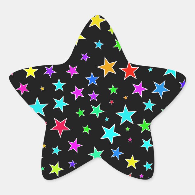 Pegatina del patrón de estrellas divertidas y colo (Anverso)