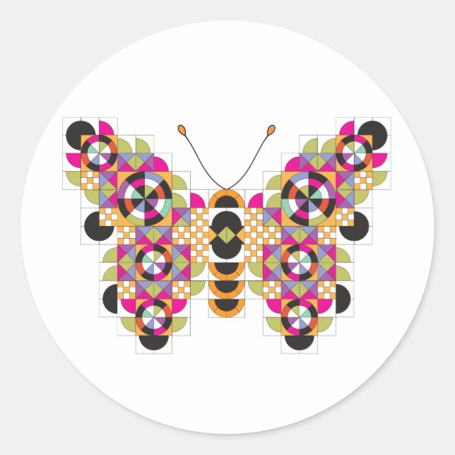 Pegatina del patrón de tallo de mariposa de monarc (Anverso)