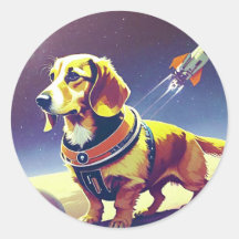 Pegatina del perro espacial