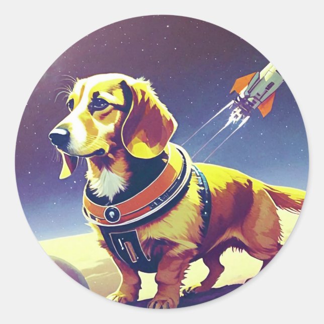 Pegatina del perro espacial (Anverso)