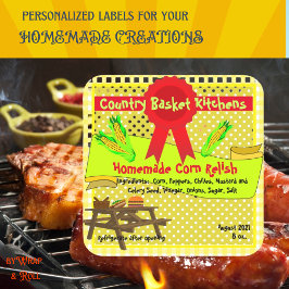 Pegatina del Personalizable casero Corn Relish