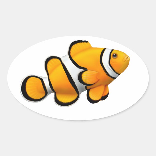 Pegatina del Personalizable de peces Percula Clown (Anverso)