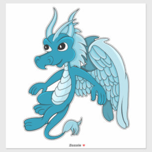 Pegatina del Personalizado Dragón Azul
