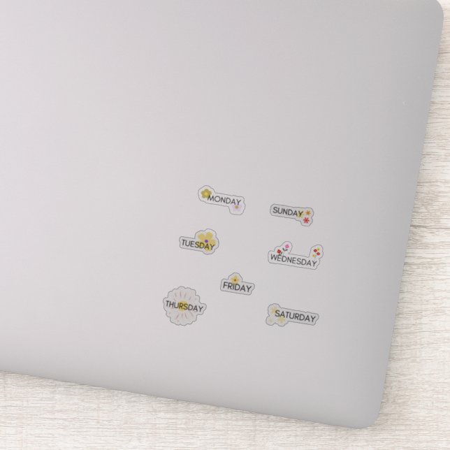 Pegatina  del planificador de días de la semana (Detalle)