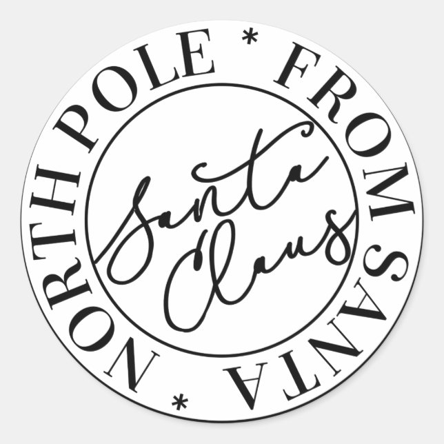 Pegatina del Polo Norte de Santa Claus (Anverso)