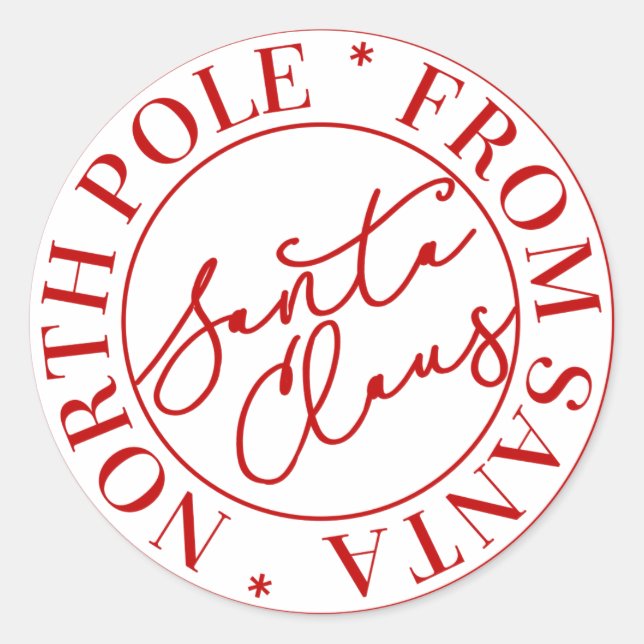 Pegatina del Polo Norte de Santa Claus (Anverso)