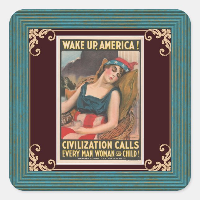 Pegatina del Poster Wake Up America (Anverso)