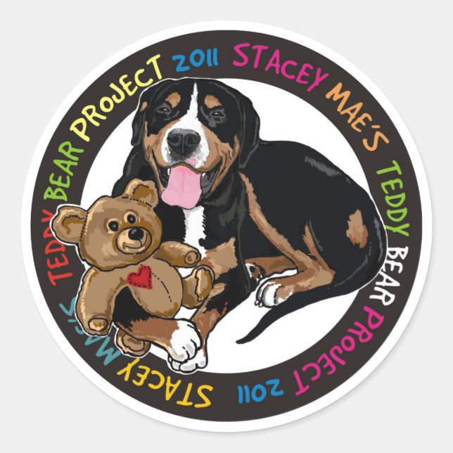 Pegatina del proyecto del oso de peluche (Anverso)