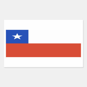 Pegatina del rectángulo con la bandera de Chile