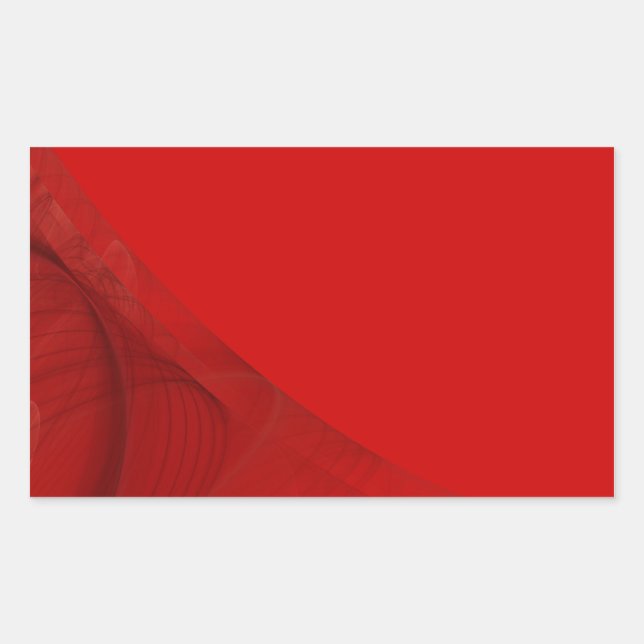 Pegatina del rectángulo de fondo rojo fractal (Anverso)
