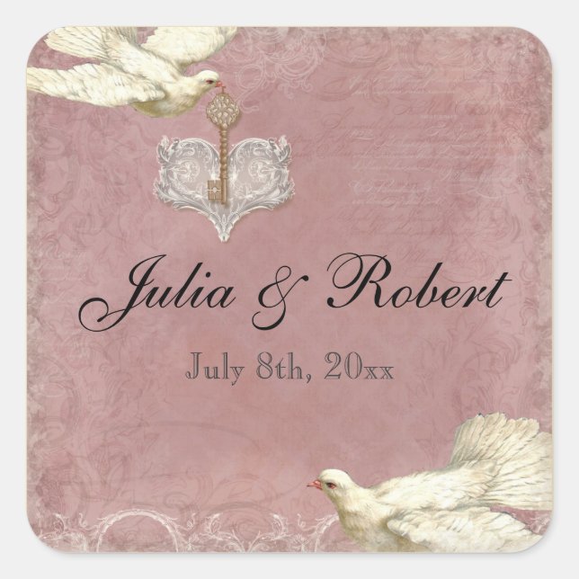 Pegatina del regalo del favor - el pavo real (Anverso)