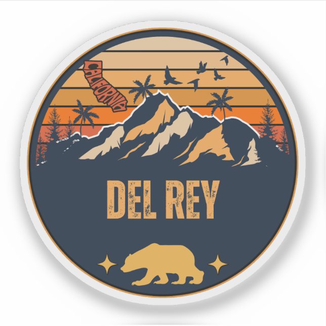 Pegatina Del Rey, California (Anverso)