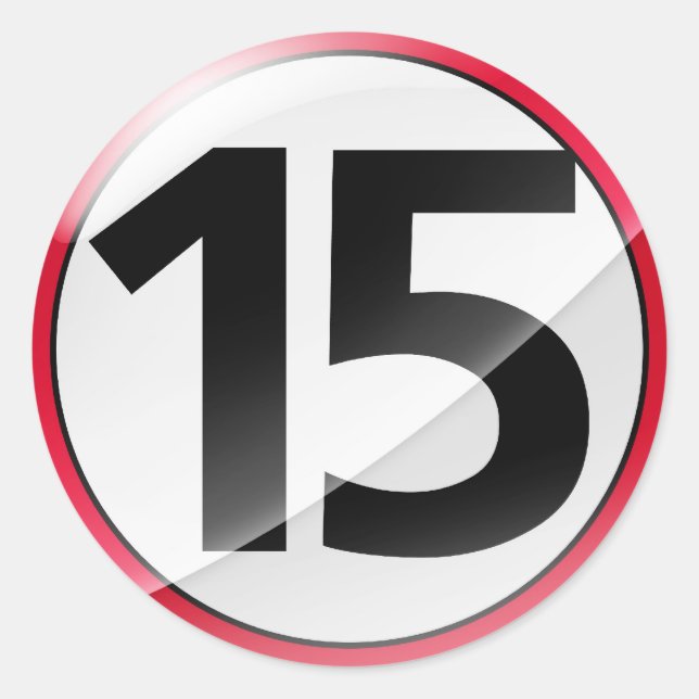 Pegatina del rojo del número 15 (Anverso)