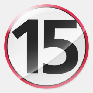 Pegatina del rojo del número 15