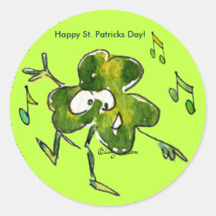 Pegatina del Roll 11 del Shamrock irlandés bailarí