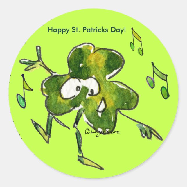 Pegatina del Roll 11 del Shamrock irlandés bailarí (Anverso)