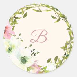 pegatina del rosa de boda floral de Rubor