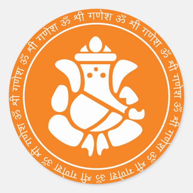 Pegatina del Rótulo Lord Ganesha (Anverso)