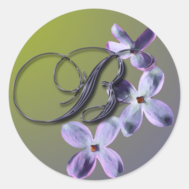 Pegatina del Sello para sobres Lilac Monograma (Anverso)