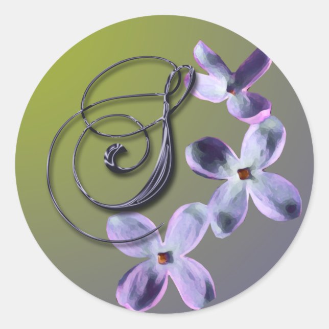 Pegatina del Sello para sobres Lilac Monograma (Anverso)