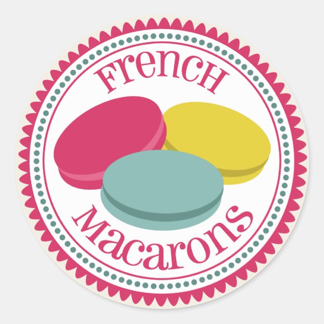 Pegatina del Sello para sobres Macarons francés (Anverso)