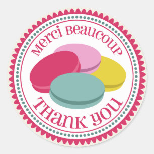 Pegatina del Sello para sobres Macarons Merci
