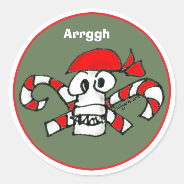 Pegatina del Sello para sobres pirata Skull and Cr (Anverso)