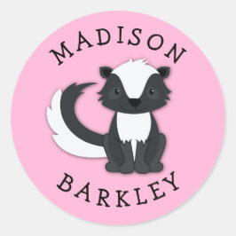 Pegatina del Sello para sobres Skunk Kid Cute Wood