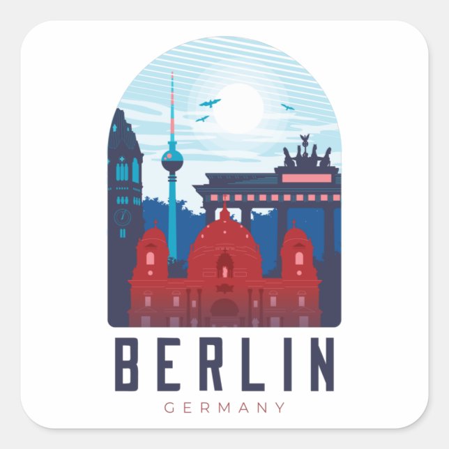 Pegatina del Skyline Alemania de Berlín (Anverso)
