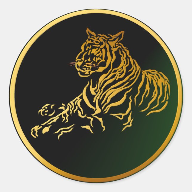 Pegatina del tigre de oro (Anverso)
