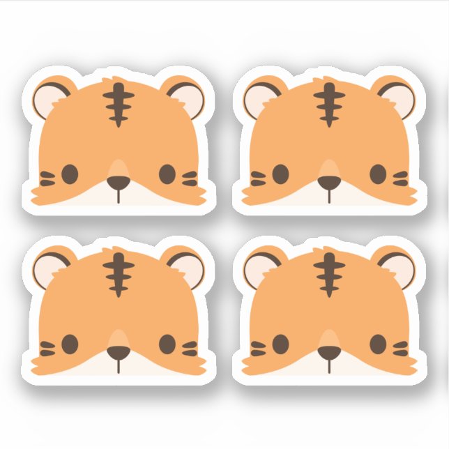 Pegatina del tigre lindo (Anverso)