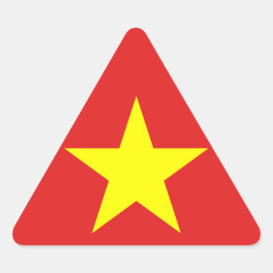 Pegatina del triángulo de estrella amarilla de la