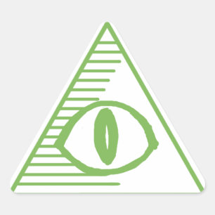 Pegatina del triángulo ocular de Illuminati - Verd