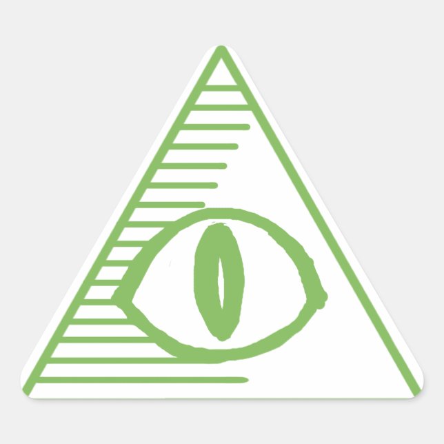 Pegatina del triángulo ocular de Illuminati - Verd (Anverso)