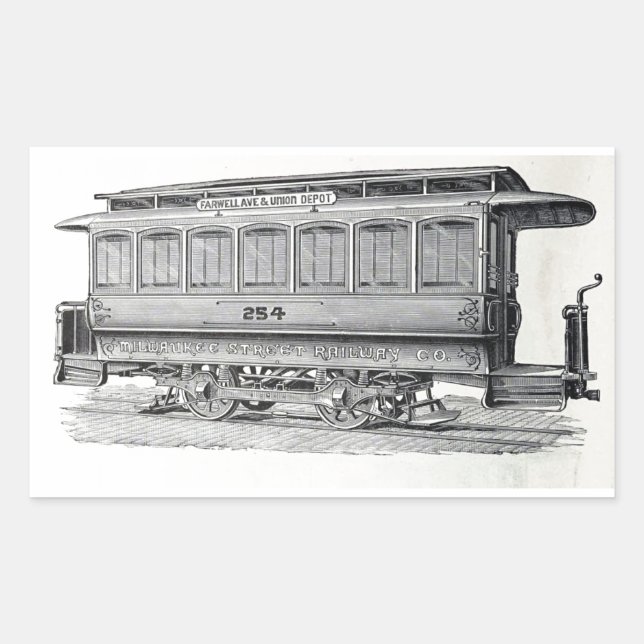 Pegatina del Trole Vintage (Anverso)