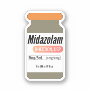 Pegatina del Vial de Medicación Vertido en Midazol