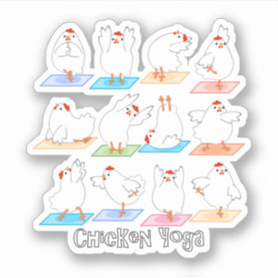 Pegatina del vinilo de la yoga del pollo
