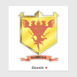 Pegatina del Vinilo del Escudo de Armas Doomcock