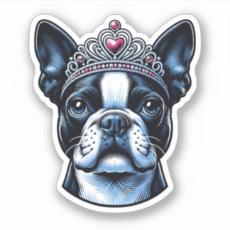Pegatina del Vinyl del Terrier de Boston - Reina